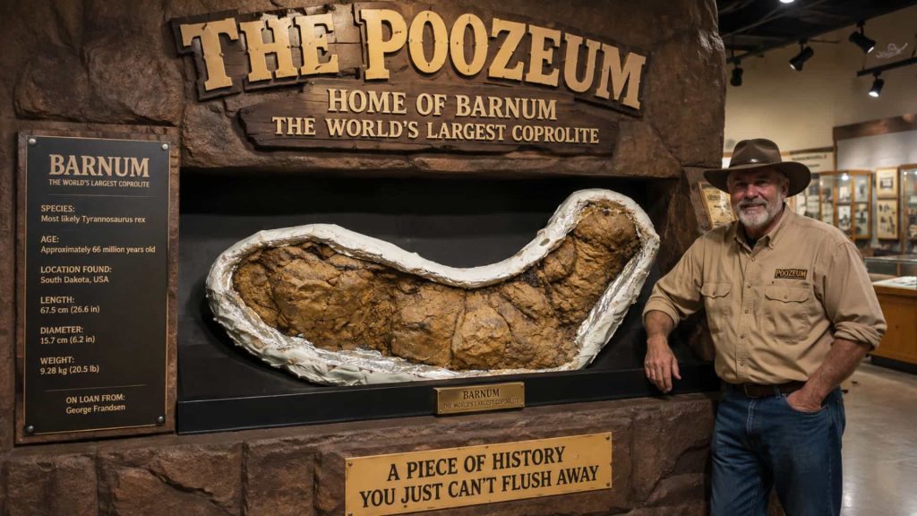 The Poozeum: Home of Barnum, the Largest Dinosaur Coprolite Barnum dinosaur coprolite displayed at the Poozeum museum