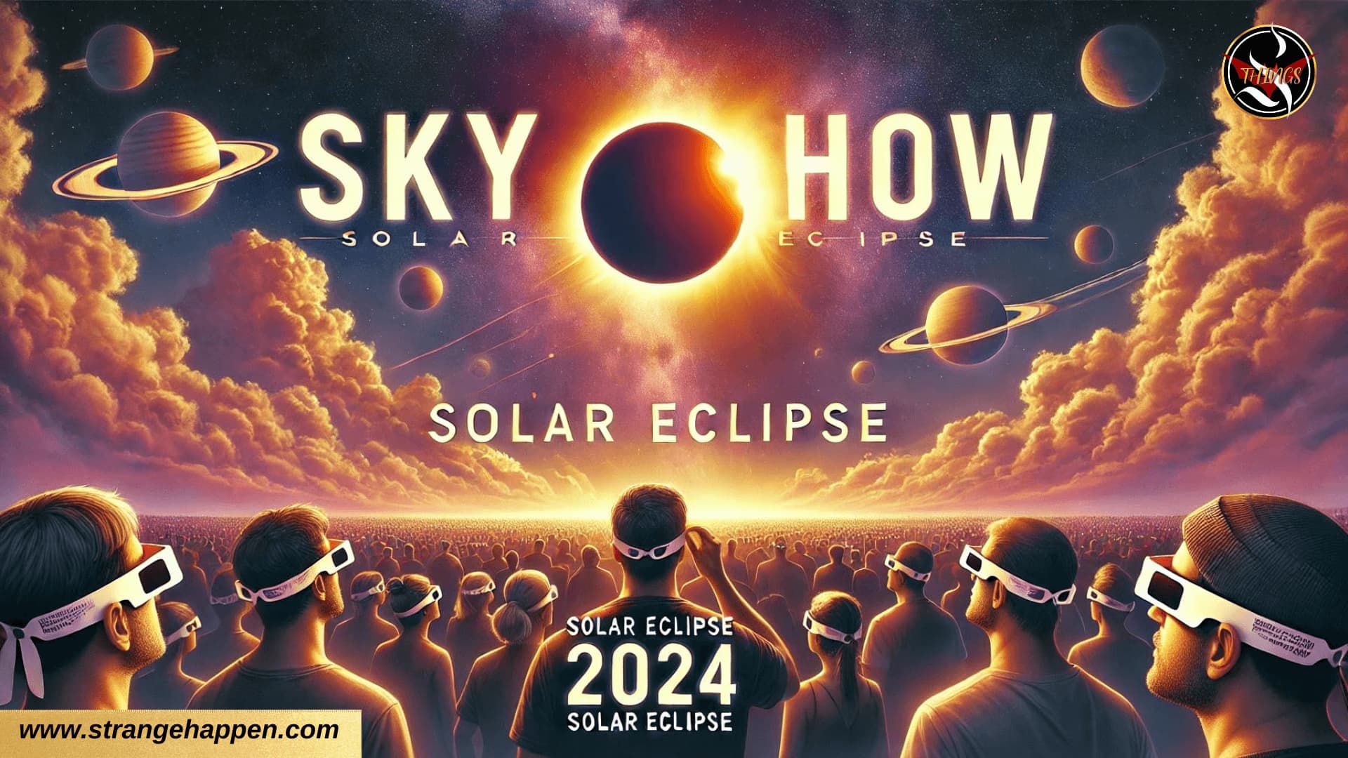 Pople are watching Solar Eclipse 2024 on the sky