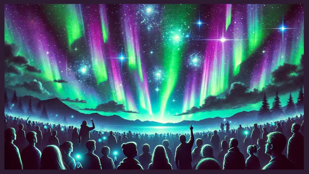 People watching Sparkling Lights