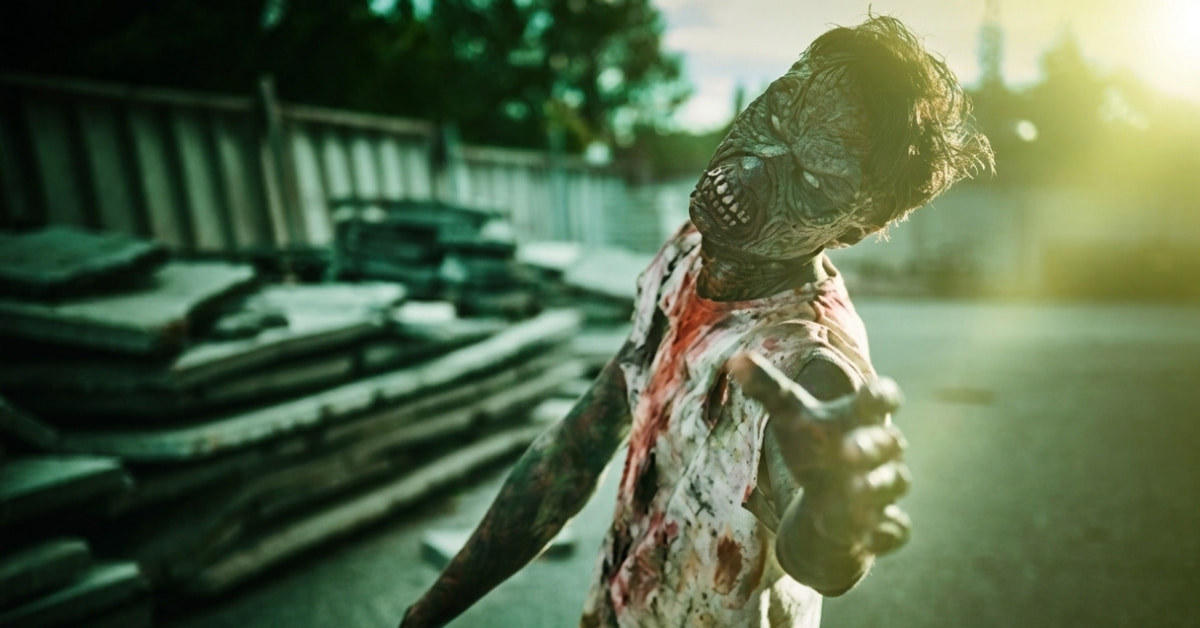 A terrifying, decaying zombie illustrating the science behind zombification and the biological reality behind zombie-like behavior