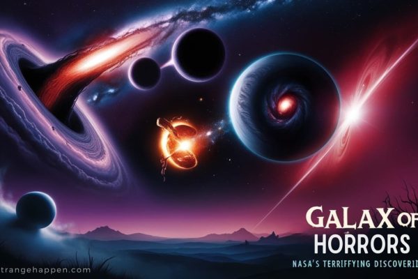 Galaxy of Horrors: Exploring the Deadliest Cosmic Phenomena Revealed by NASA Illustration of a zombie star feeding on a companion, a supermassive black hole devouring a star, and galaxies colliding in deep space, inspired by NASA’s Galaxy of Horrors series.