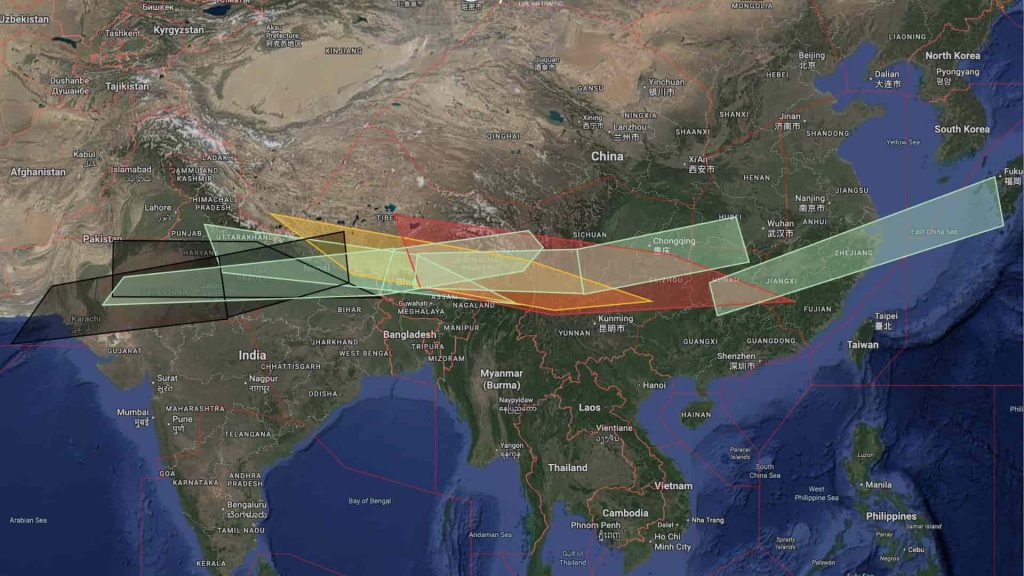 Ethiopia Volcano Eruption 2025 satellite map showing ash cloud and flight interruptions across South Asia.