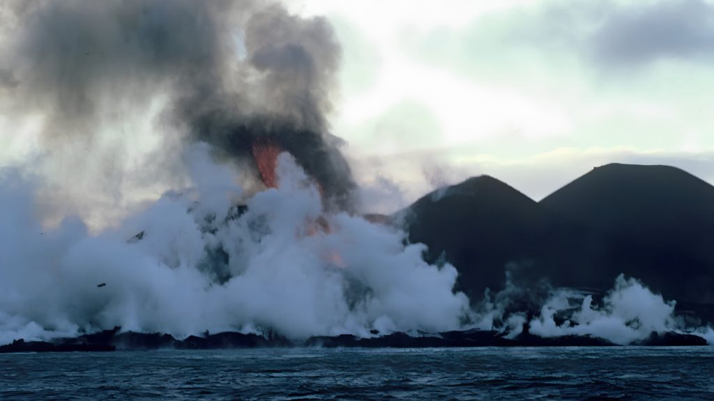 Surtsey Island Eroded Cliffs and Volcanic Terrain Surtsey Island eroded cliffs and volcanic terrain along the southern shoreline