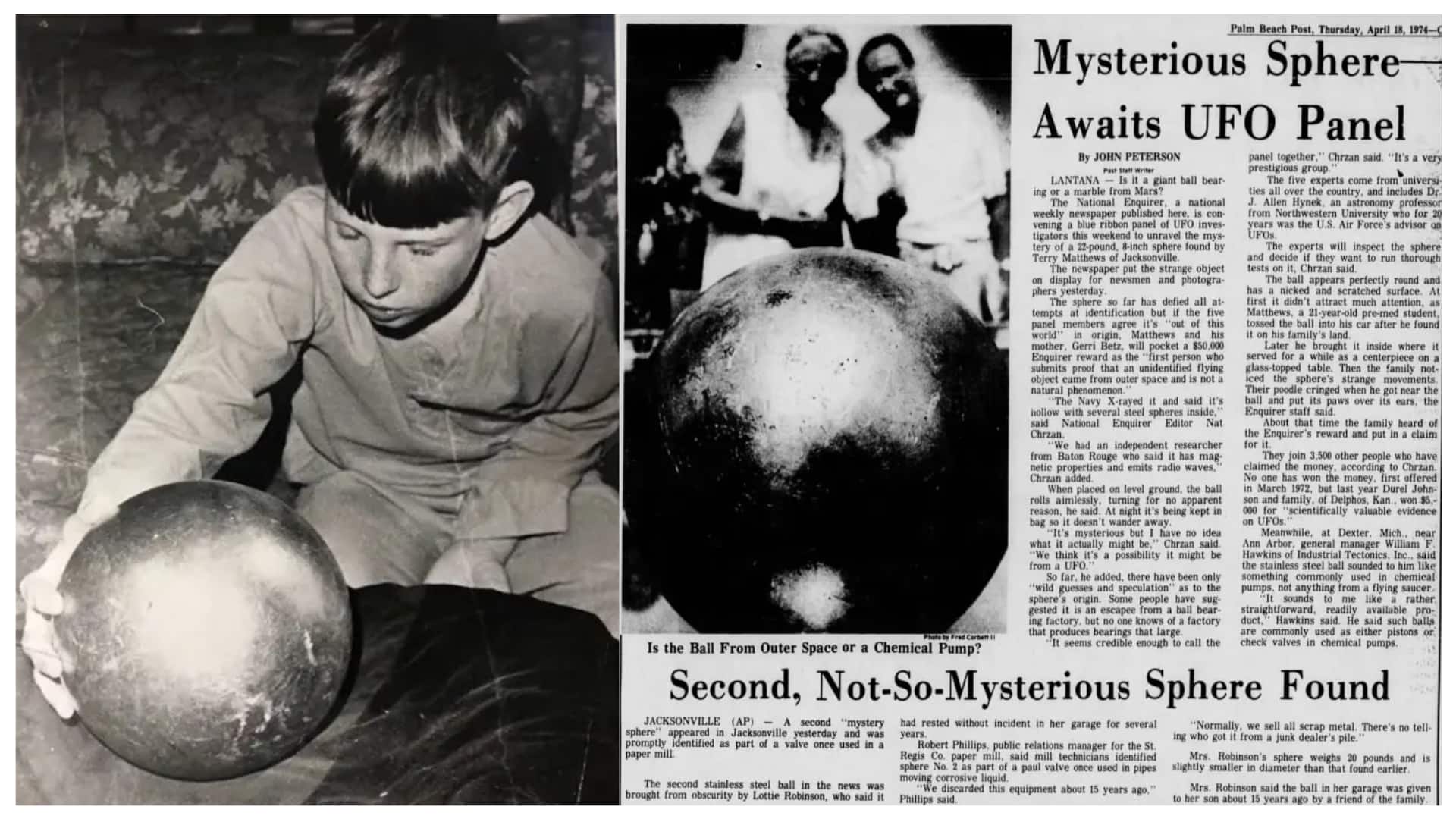 Betz Sphere discovered by the Betz family in Florida in 1974