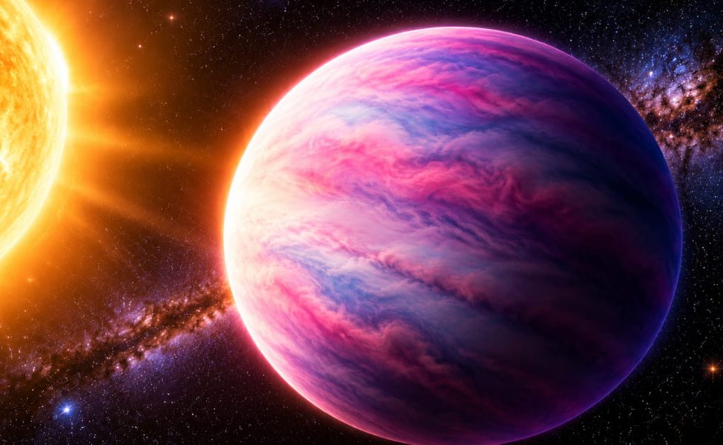 Why Is WASP-107b So Puffy? Artist’s impression of the puffy exoplanet WASP-107b with its unusually large atmosphere near its host star.