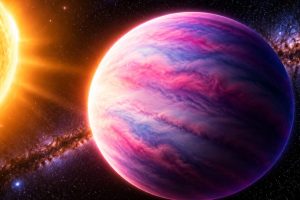 Why Is WASP-107b So Puffy? Artist’s impression of the puffy exoplanet WASP-107b with its unusually large atmosphere near its host star.